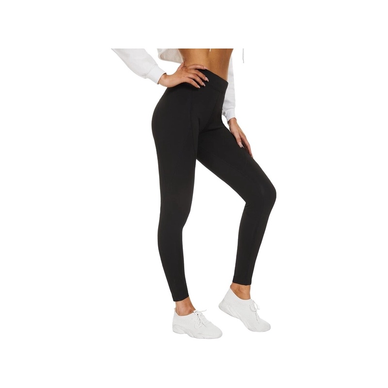 Naisten lämpimät urheiluleggingsit Safort, musta M, XL