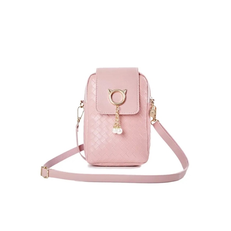 Naisten mini olkalaukku Rombus, pinkki