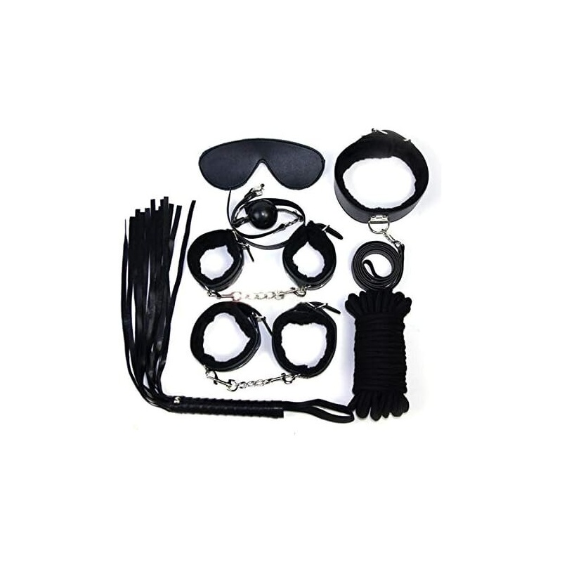 Seksa rotaļlietu komplekts LovelyMia BDSM, 7 gab., melns