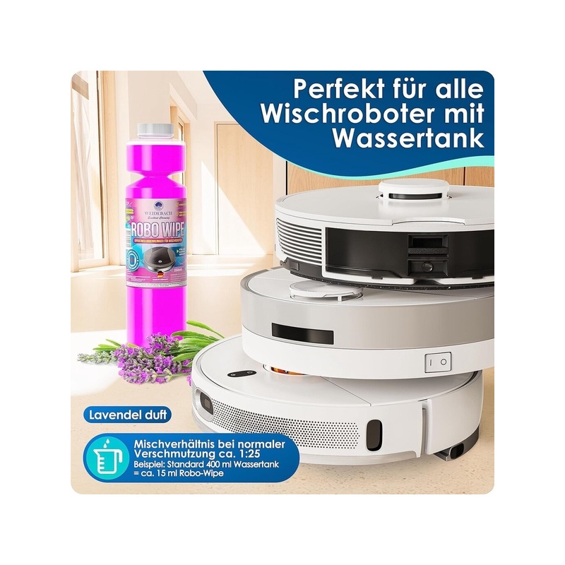 WEIDEBACH® grindų valiklis robotui dulkių siurbliui, 250 ml