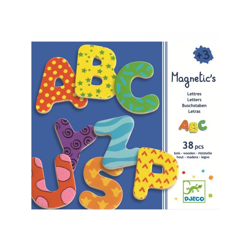 Wooden magnetics - 38 fancy letters