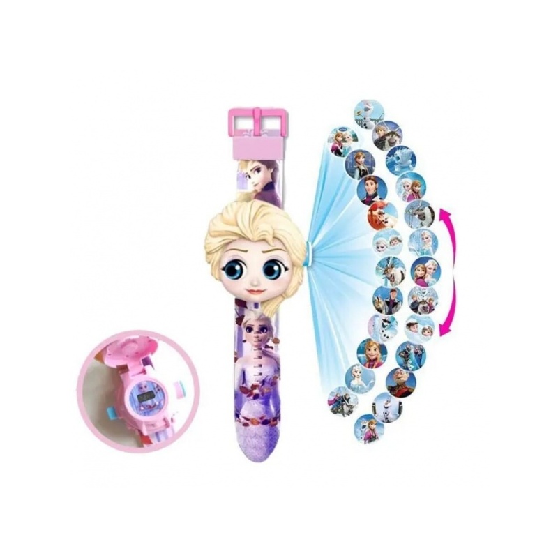 Milando B5 lasten kello projektorilla Frozen