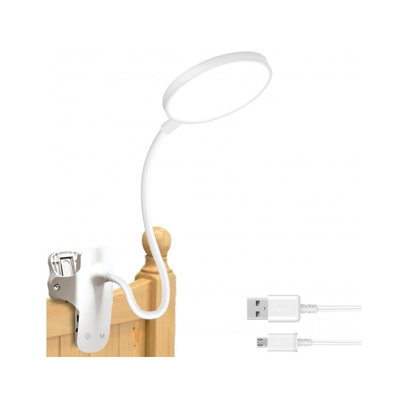 LED-lukuvalo puristimella Bteng USB