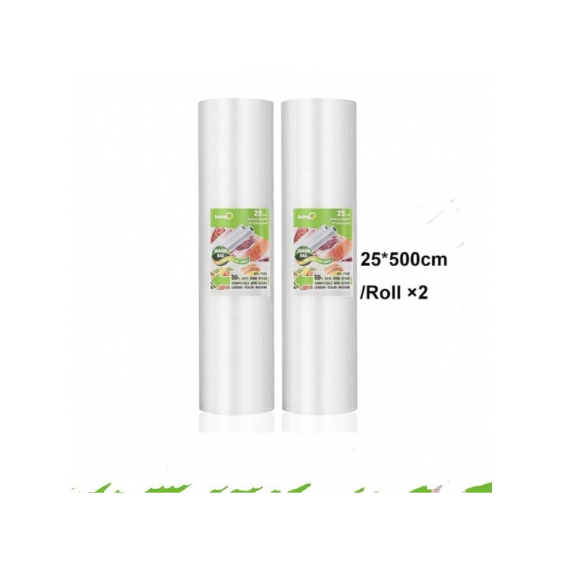 SaengQ elintarviketyhjiöpussit, setti 25 cm*500 cm/rulla, 2 kpl