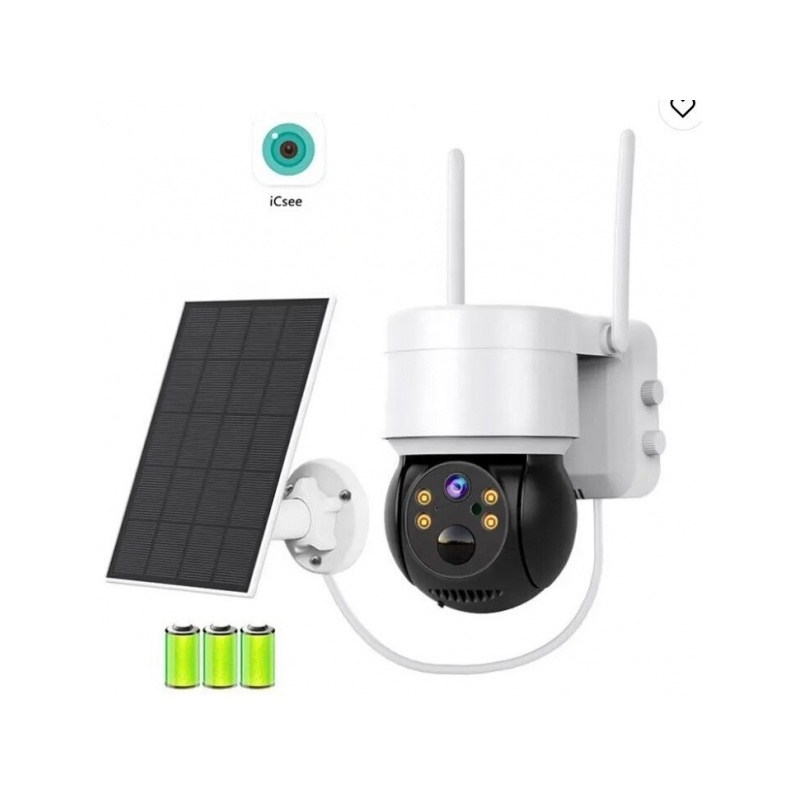 Langaton ulkokamera IP65/Wi-Fi aurinkolatauspaneelilla