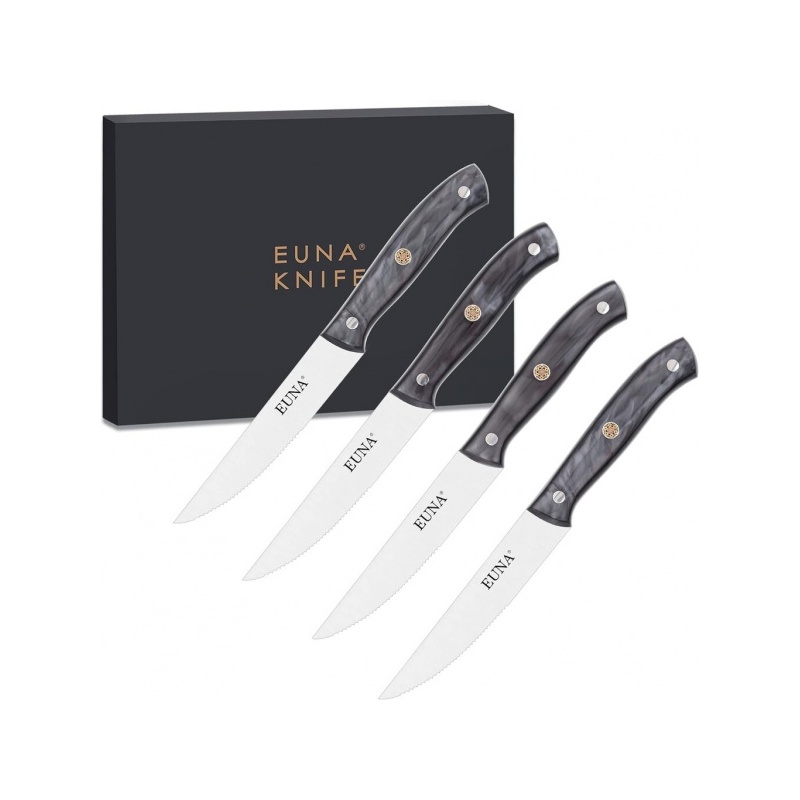 EUNA pihviveitsisarja, 4 kpl, ergonominen kahva, tarttumaton pinnoite