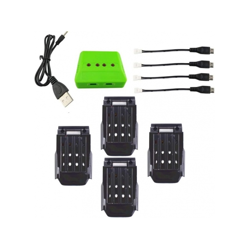 Zygy litiumakku laturilla droneille 4 in 1