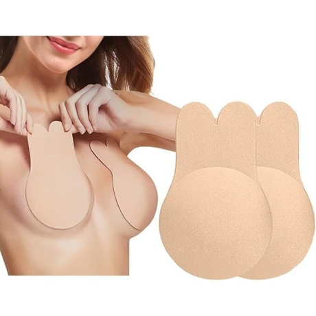Näkymättömät silikoniliivit Fchitop olkaimeton, beige