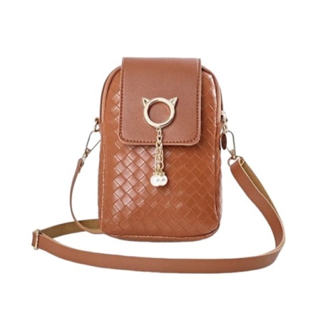 Rombus naisten miniolkalaukku, ruskea