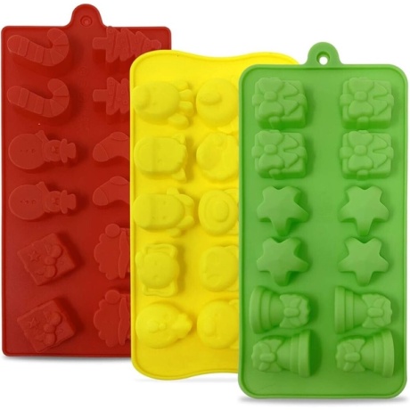 Joejis Kitchen 3 silikona konfekšu ledus kubiņu veidnes