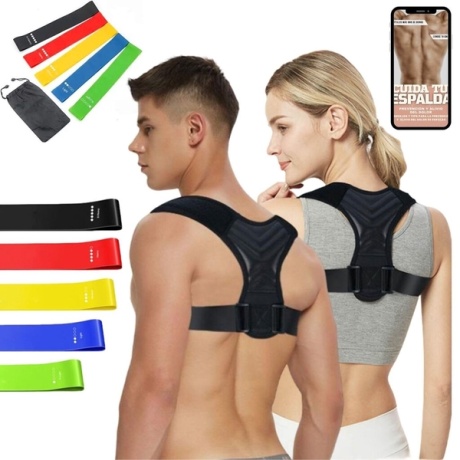 Laikysenos koregatorius su elastinėmis juostomis Roktrol, juodas L(175-190cm)