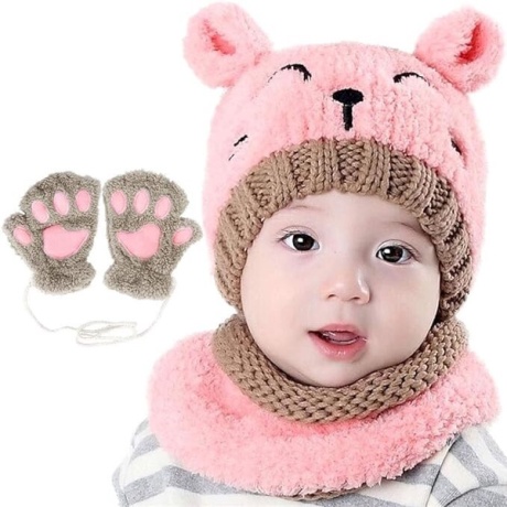 Children's scarf, hat and gloves set Bearbro