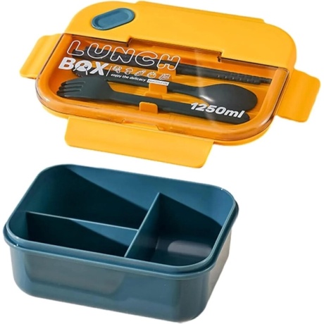 LazySusan pietų dėžutė su skyriais, 1250 ml