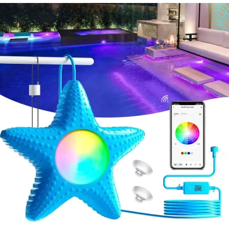  ‎LF-7218 LED baseina gaisma RGB, 12 V, 8m, zila