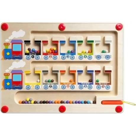 Medinis magnetinis traukinys Huzu Montessori