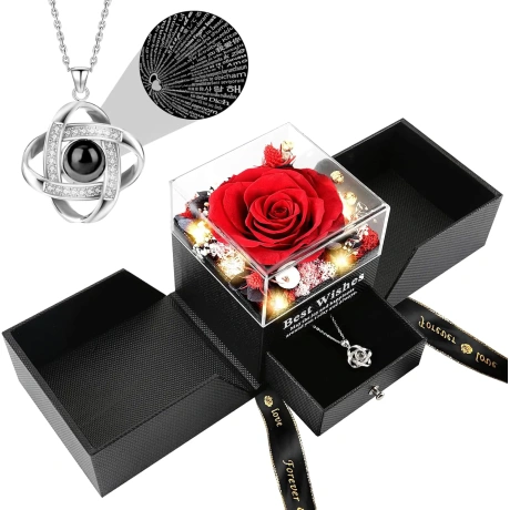 FAYODO Gift Box with Rose and Necklace