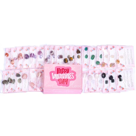 QianCannaor Valentīndienas kartiņas, ar dabīgiem akmeņiem, 30gab.