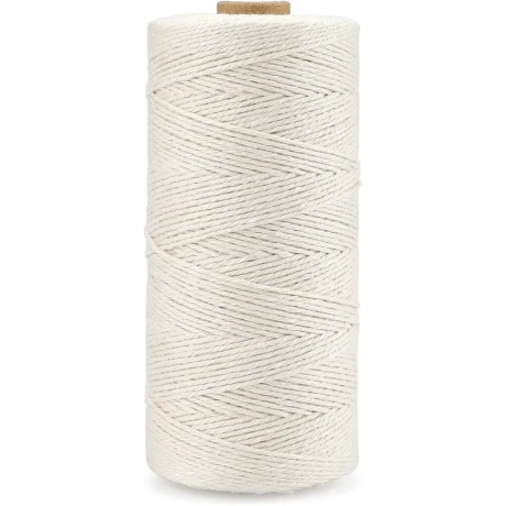 jijAcraft Dabīgās kokvilnas diegs makramē 1 mm x 300 m