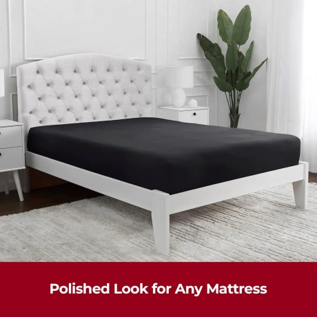 Mellanni palags ar gumiju 160x200x40 cm, melns