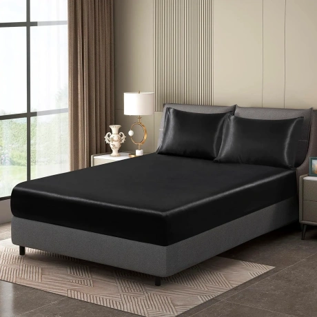 Luowei Paklodė su guma 180 x 200 cm, juoda