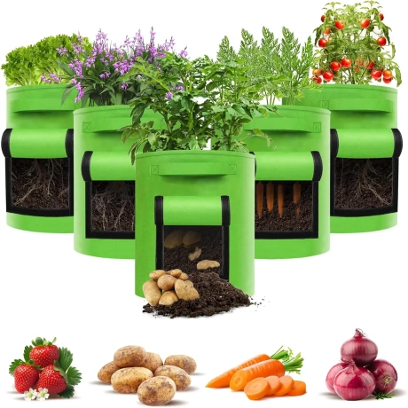 JNUYISW Dārzeņu audzēšanas maisi, 5 gab.