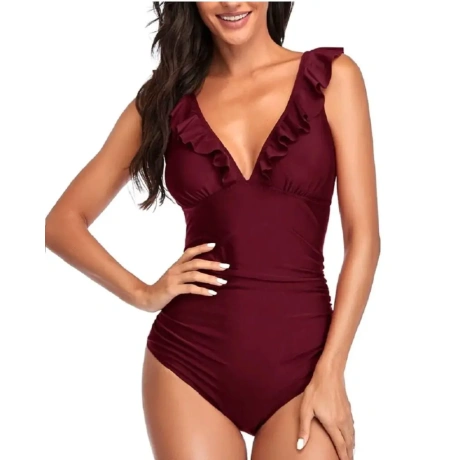 Sieviešu peldkostīms Summer Mae, vīna sarkans, XL