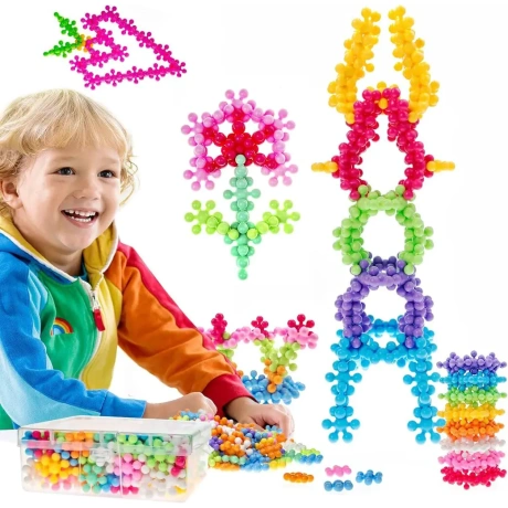 Statybinių blokų žaislas Doloowee Snowflakes, 170 vnt