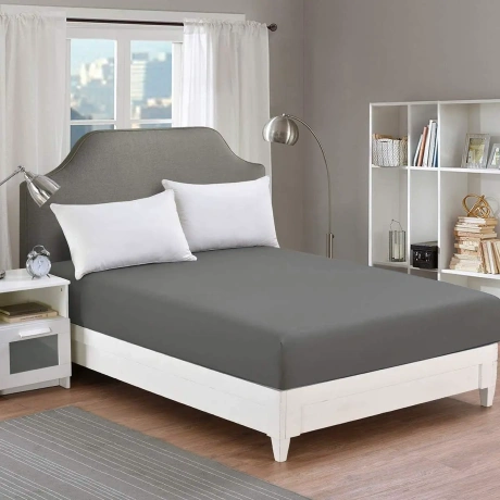 Satin Grey kummiga voodilina 120 × 200 cm