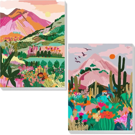 Hongy Maalid nubri järgi, "maastikud", 2 tk, 20 × 30 cm