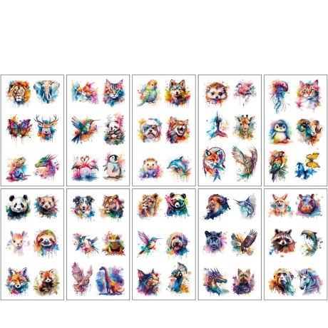 Qpout ajutised tätoveeringud, 10 lehte