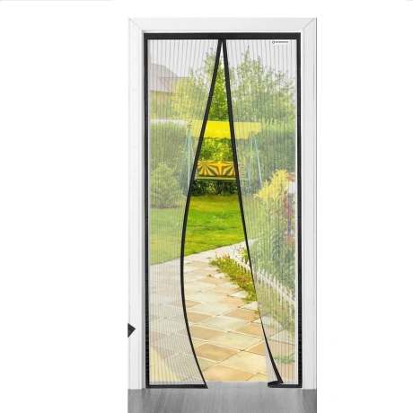 design4door Magnetvõrguga uksekardin 60x200 cm, must