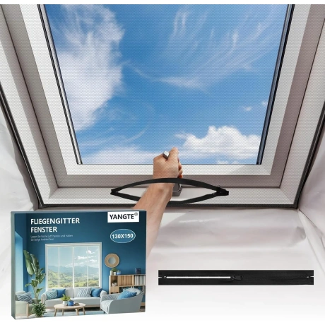 Yangte putukavõrk katuseakendele (130 × 150 cm, must)