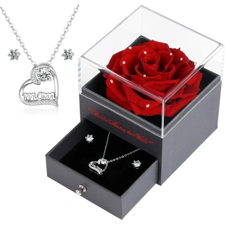 MiraBile «Вечная роза» с ожерельем и серьгами