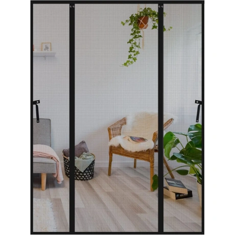 Lineware magnetiline sääsevõrk uksele 152 × 205 cm, must