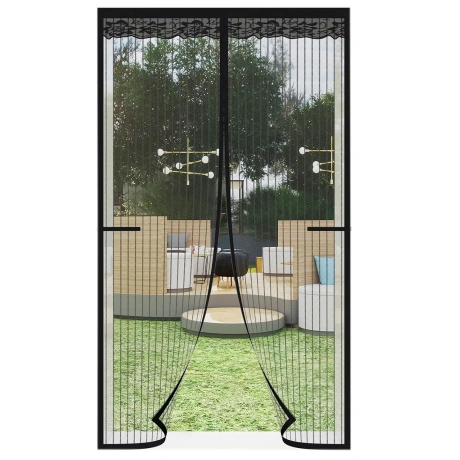 Tread Star magnetiline sääsevõrk uksele, must, 80×200 cm
