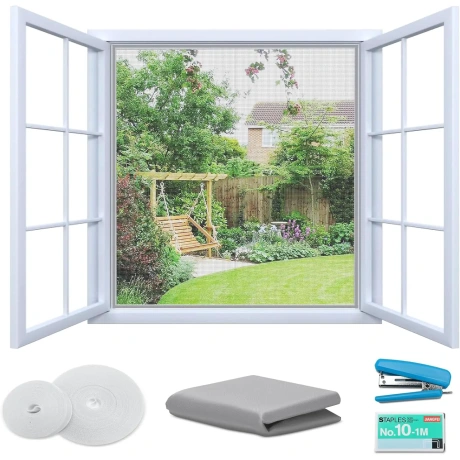 Pottwal logu moskītu tīkls 150×180 cm, balts