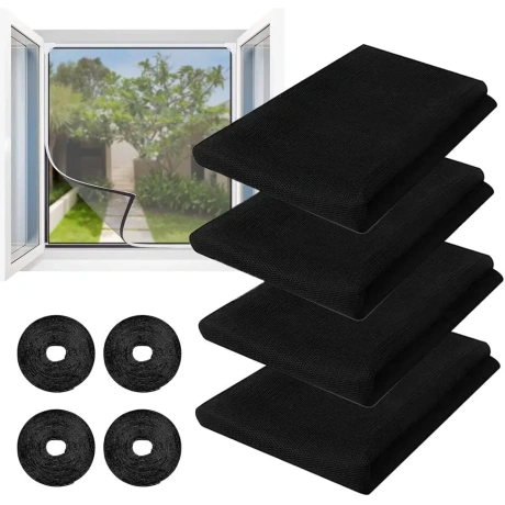 Saijian Logu moskītu tīkls, 4 gab., 1,5 × 2 m, melns