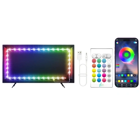 Kantutoe LED-valgustus telerile, 5 m, 55–75 tolli