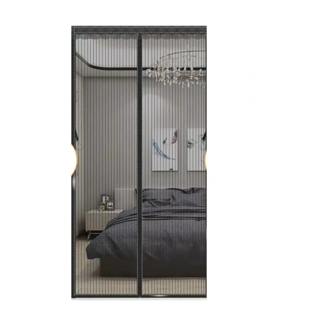 Ahydfsr magnetiline sääsevõrk uksele, 90 × 210 cm, must