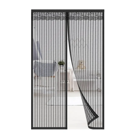 Kiaitre magnetiline sääsevõrk uksele, 90×210 cm, must