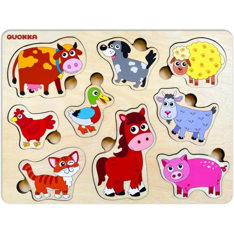 Quokka laste puidust pusle, loomad