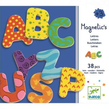 Wooden magnetics - 38 fancy letters