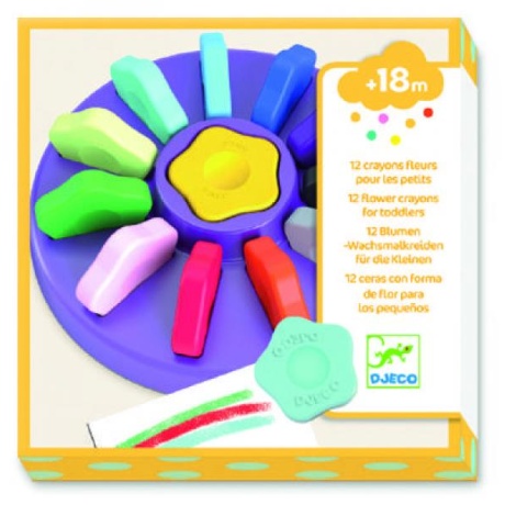 12 flower crayons for toddlers