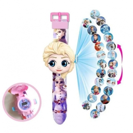 Milando B5 lasten kello projektorilla Frozen