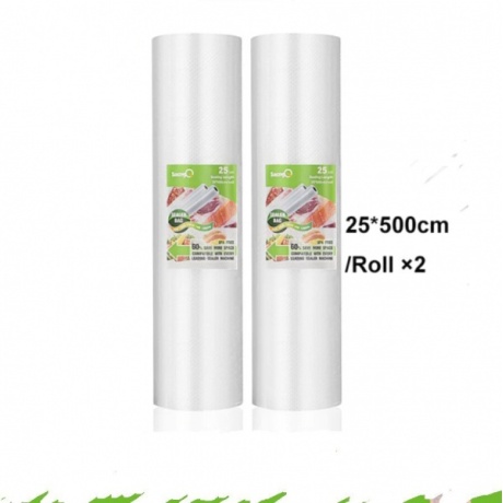 SaengQ elintarviketyhjiöpussit, setti 25 cm*500 cm/rulla, 2 kpl