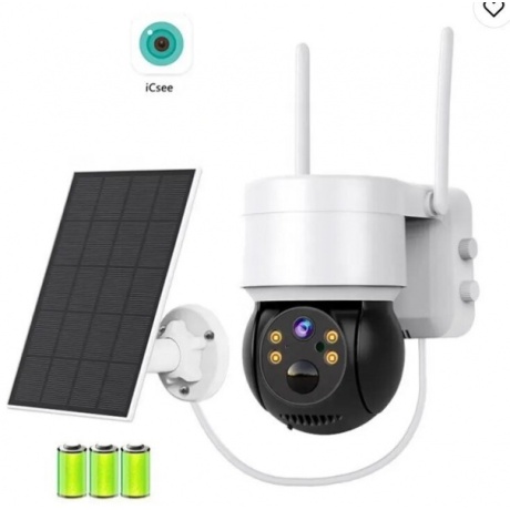 Langaton ulkokamera IP65/Wi-Fi aurinkolatauspaneelilla