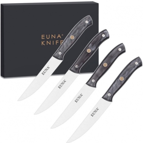 EUNA pihviveitsisarja, 4 kpl, ergonominen kahva, tarttumaton pinnoite